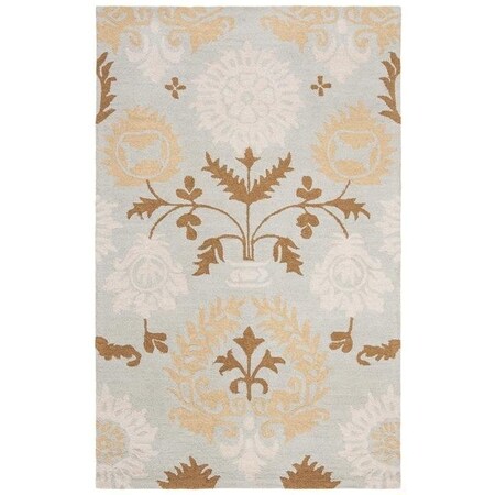 Safavieh 6 x 6 ft. Round Country and Floral Blossom- Blue and Multi Hand Hooked Rug BLM787A-6R